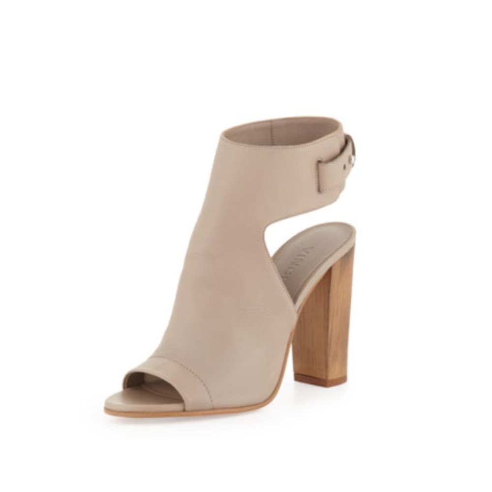 Vince Addie Open-toe Bootie Block Heel Sandals Taupe
